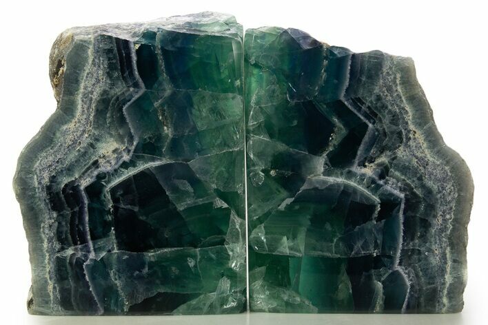 Polished Purple, Blue, and Green Fluorite Bookends - Mexico #335271